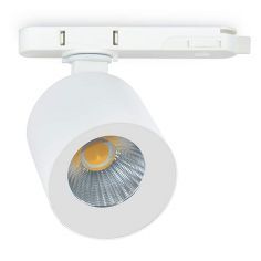Foco led para carril trifásico, TRACK.31, proyector de 15W, color blanco. Luz regulable.
