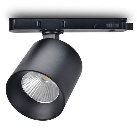 Foco led para carril trifásico, TRACK.31, proyector de 15W, color negro. Luz regulable.