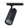 Foco led para carril trifásico, TRACK.33, proyector de 27W, color negro. Luz regulable.
