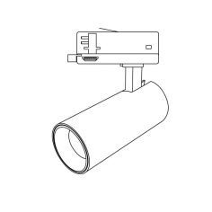 Foco led para carril trifásico, TRACK.33, proyector de 27W, color blanco. Luz regulable. 2