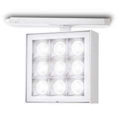 Foco led para carril trifásico, TRACK.34, proyector de 40W, color blanco. Luz regulable. 2