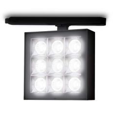 Foco led para carril trifásico, TRACK.34, proyector de 40W, color Negro. 2