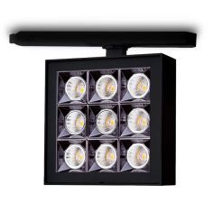 Foco led para carril trifásico, TRACK.34, proyector de 40W, color Negro.