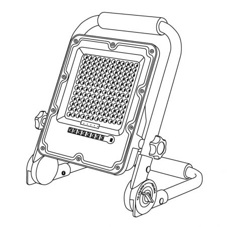 CAVE, Proyector LED con batería, autónomo portátil de 200W. Dibujo técnico.