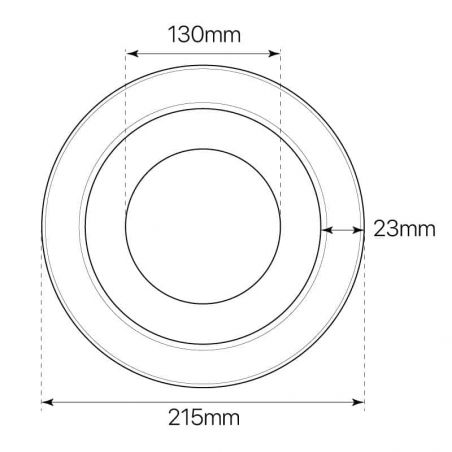 Foco empotrable LED, RATIO DOWN-LED 50W. Medidas de luz y aro.