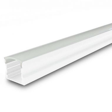 Perfil aluminio modelo S.ALTO-170 de 2 metros de longitud, para tiras de led. Color blanco.