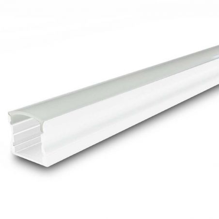 Perfil aluminio modelo S.ALTO-170 de 2 metros de longitud, para tiras de led. Color blanco.