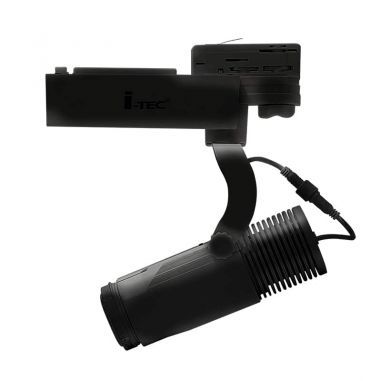 Foco PROYECTOR LED de logotipos, modelo GOGO.3. Color negro. Para Carril trifásico.