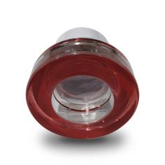 Aro empotrable de CRISTAL redondo, para bombillas GU10. Color rojo.