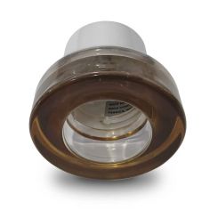 Aro empotrable de CRISTAL redondo, para bombillas GU10. Color wengue.