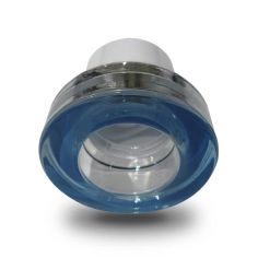 Aro empotrable de CRISTAL redondo, para bombillas GU10. Color azul.