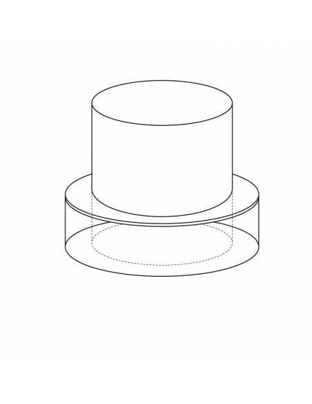 Aro empotrable de CRISTAL redondo, para bombillas GU10. Dibujo técnico.