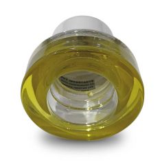 Aro empotrable de CRISTAL redondo, para bombillas GU10. Color amarillo.