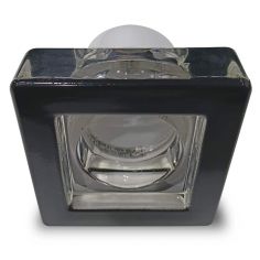 Aro empotrable de CRISTAL cuadrado, para bombillas GU10. Color Negro.