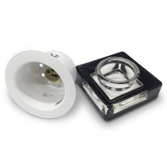 Aro empotrable de CRISTAL cuadrado, para bombillas GU10. Color Negro. 2