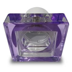Aro empotrable de CRISTAL cuadrado, para bombillas GU10. Color Violeta.