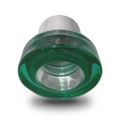 Aro empotrable de CRISTAL redondo, para bombillas GU10. Color verde.