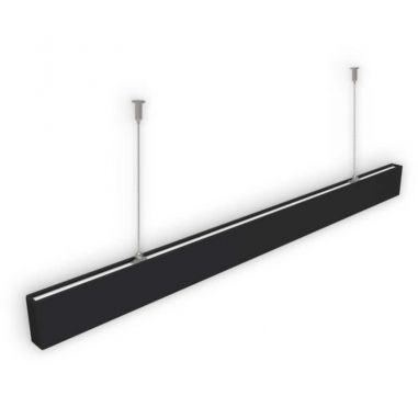 Luminaria LED lineal NEGRA colgante o de supeficie, OFFICE 50W. De 120 cms. de largo.
