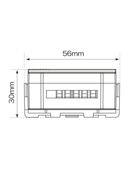 CONTROLADOR.8 compatible para TIRAS DE LED directas a RED, LOTUS y ELISE. Dibujo tecnico lateral.