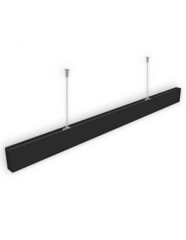 Luminaria LED lineal colgante o de superficie, OFFICE 50W. De 150 cms. de largo. Color negra.