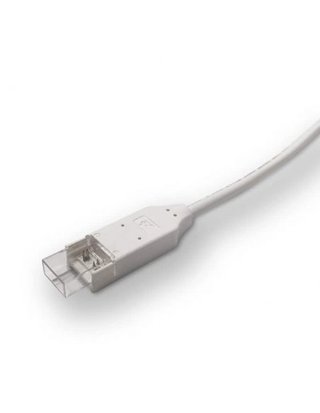 Conector + estabilizador + cable, para la conexión a red de las  Tiras LED 230V modelo ELISE monocolor.
